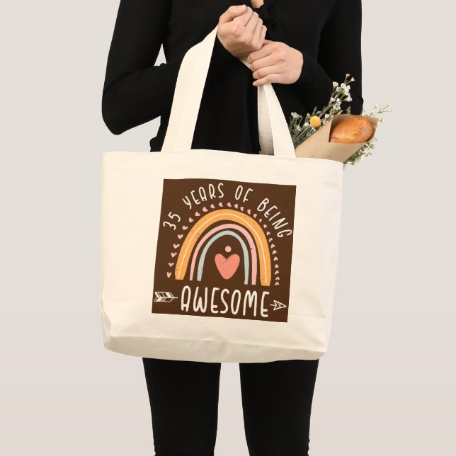Grand Tote Bag 35 Ans Fille Anniversaire 35ème Être génial (Devant (produit))
