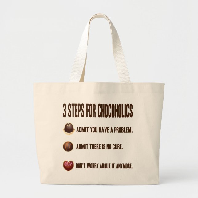GRAND TOTE BAG 3 ÉTAPES POUR DES ACCROS DU CHOCOLAT (Devant)