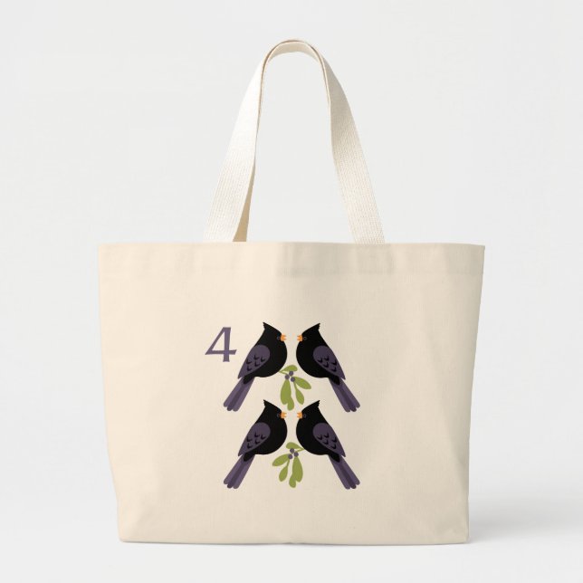 Grand Tote Bag 4 Appeler les oiseaux (Devant)