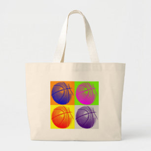 Grand Tote Bag 4 couleurs Pop Art Basketball