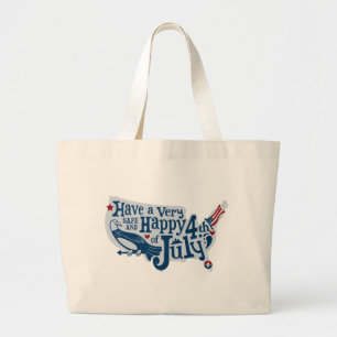 Grand Tote Bag 4 juillet Sûr Et Heureux
