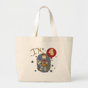 Grand Tote Bag 4e Cowgirl Tshirts et cadeaux d'anniversaire