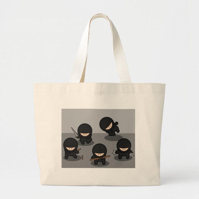 Grand Tote Bag 5 petits ninjas (Devant)