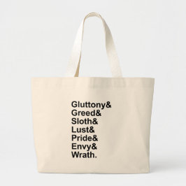 Grand Tote Bag 7 Péchés Mortels - Fierté Gluttony Envie De Colère