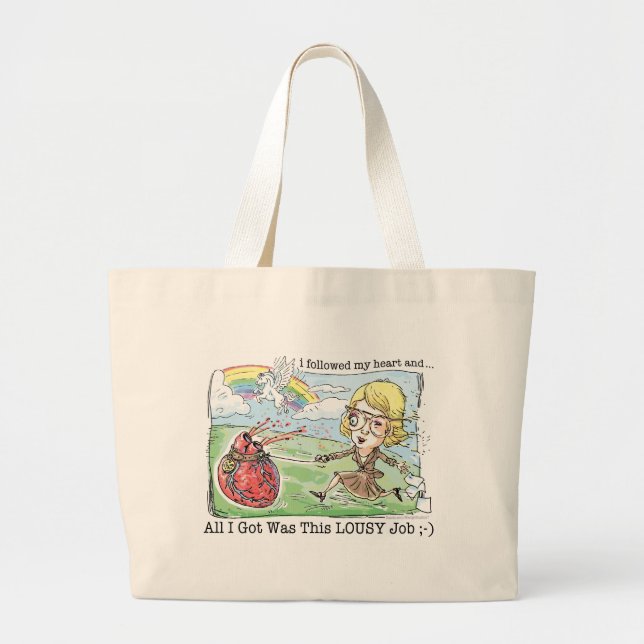 Grand Tote Bag A obtenu mon travail rêveur (Devant)