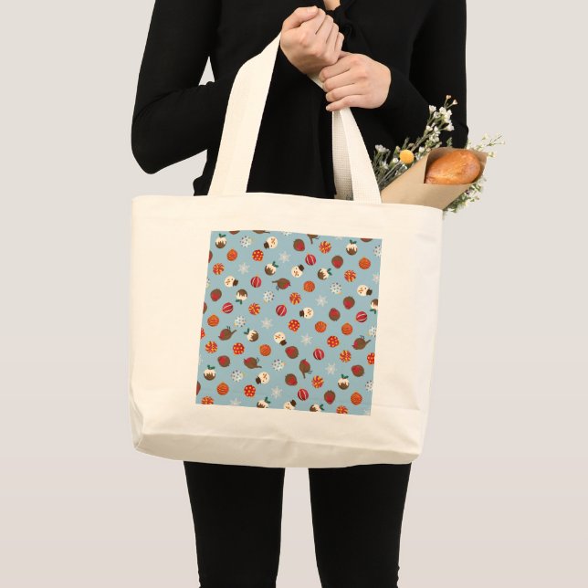 Grand Tote Bag À petits pois de Noël (Devant (produit))