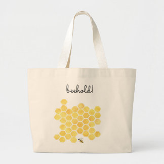 Grand Tote Bag Abeille jaune peignant fourre-tout géant