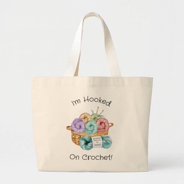 Grand Tote Bag Accompagné Sur Crochet Personnalisé (Devant)