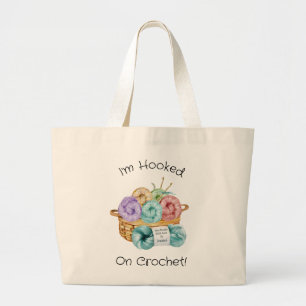 Grand Tote Bag Accro au Crochet Personnalisé