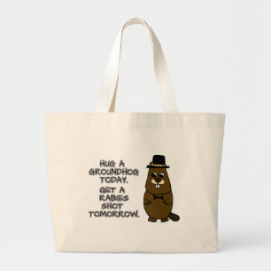 Grand Tote Bag Accrochez un marmotte aujourd'hui. Faites tirer su