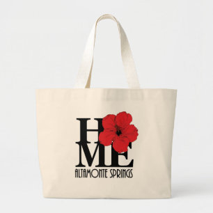 Grand Tote Bag ACCUEIL Altamonte Springs Hibiscus rouge