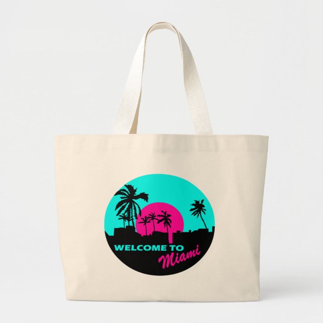 Grand Tote Bag Accueil frais à la conception de Miami (Devant)