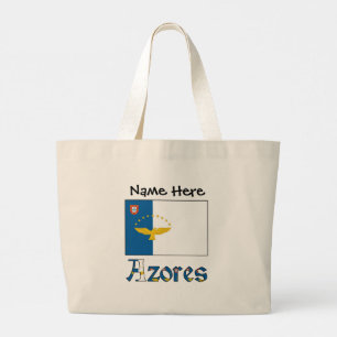 Grand Tote Bag Açores et Drapeau Azoréen Personnalisé