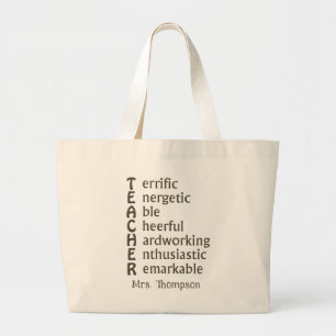 Grand Tote Bag Acronyme pour enseignants