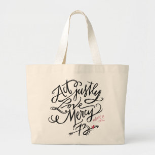 Grand Tote Bag Acte juste. Pitié d'amour. /Abort73.com