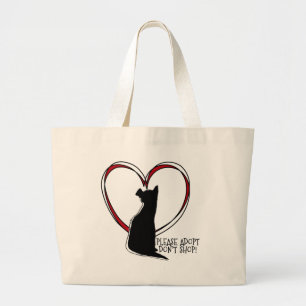 Grand Tote Bag Adoptez ! N'achetez pas !   AMOUREUX DES ANIMAUX