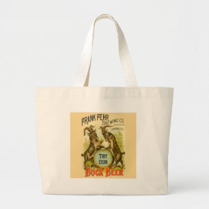 Grand Tote Bag Affiche de bière Bock vintage : Antique Goat Saloo