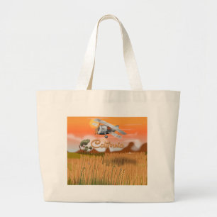 Grand Tote Bag Affiche de voyage de Californie dessin animé