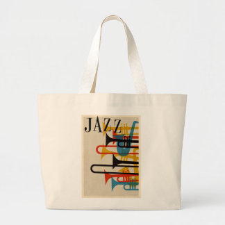 Grand Tote Bag affiche style jazz retro années 1950 beatnik milie