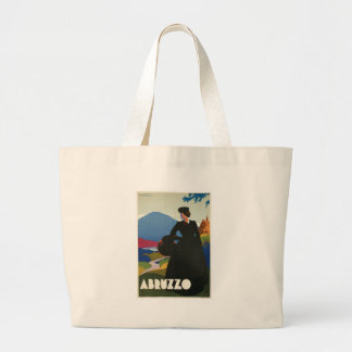 Grand Tote Bag Affiche vintage de voyage de l'Abruzzo, Italie