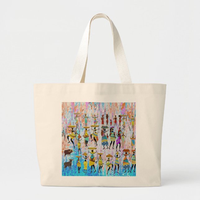 Grand Tote Bag African Village (Devant)