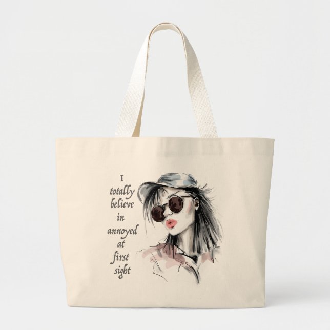 Grand Tote Bag Agacé au premier regard (Devant)
