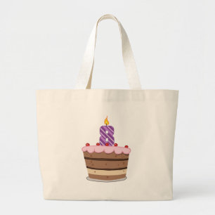 Grand Tote Bag Âge 8 sur le gâteau d'anniversaire