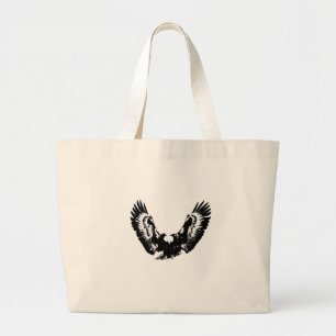Grand Tote Bag Aigle noir et blanc