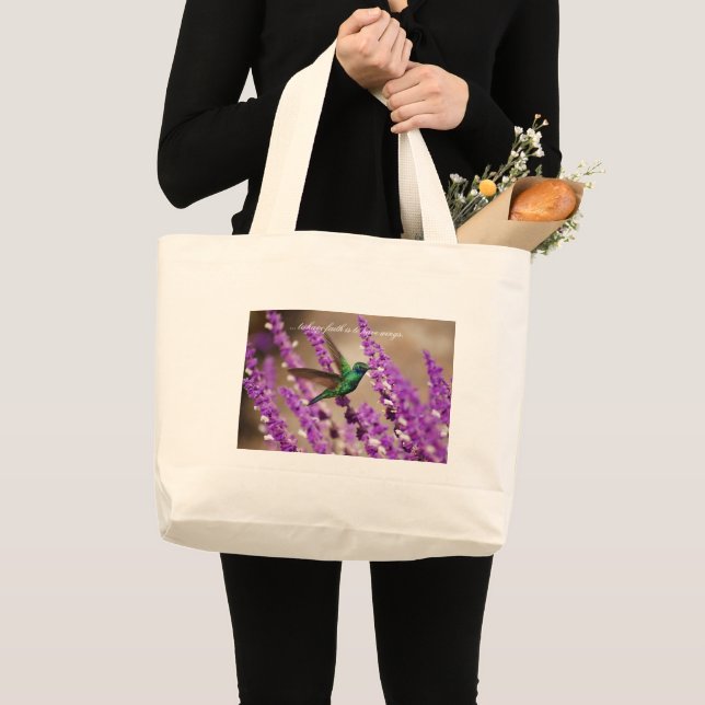 Grand Tote Bag Ailes de colibri de Violet-oreilles de (Devant (produit))