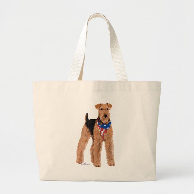 Grand Tote Bag Airedale Terrier (Devant)