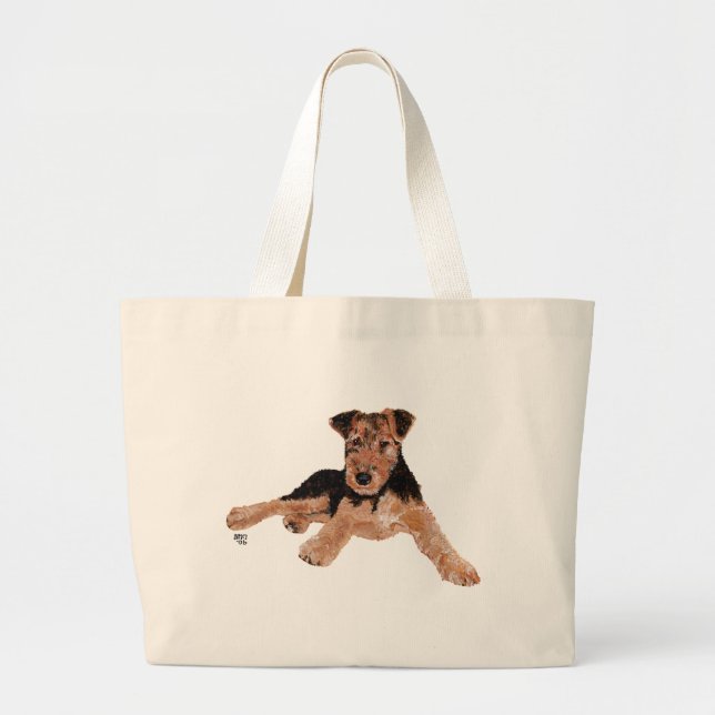 Grand Tote Bag Airedale / Welsh Terrier Puppy (Devant)