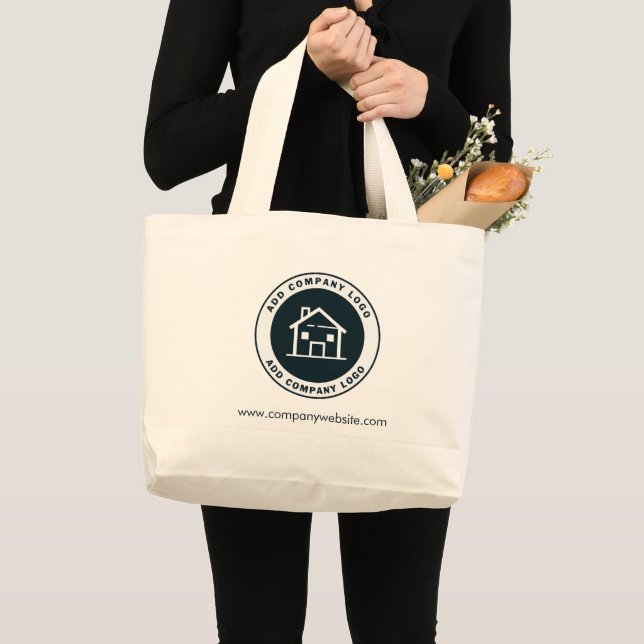 Grand Tote Bag Ajouter votre logo d'entreprise et votre site Web  (Devant (produit))