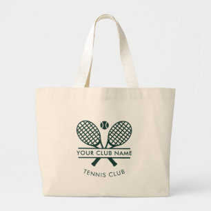 Grand Tote Bag Ajouter Votre Nom Club Tennis Icons Vert