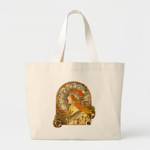Grand Tote Bag Alfonse Mucha Zodiac Art nouveau femme