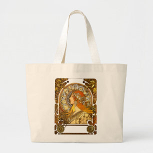 Grand Tote Bag Alfonse Mucha Zodiac Art nouveau femme