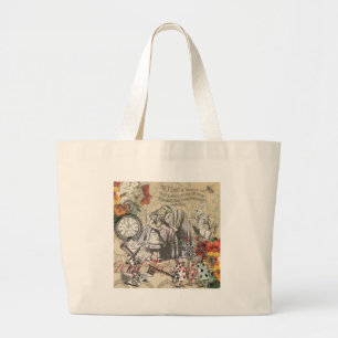 Grand Tote Bag Alice Aventures au Pays des Merveilles Rideau Clas