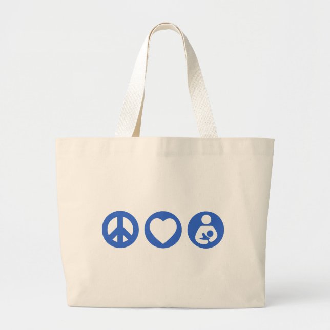 Grand Tote Bag Allaiter d'amour de paix (Devant)