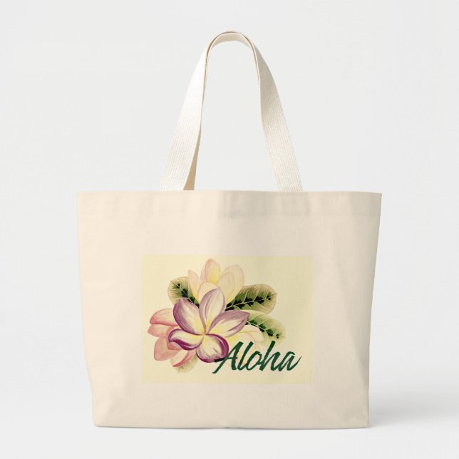 Grand Tote Bag Aloha Plumeria (Devant)