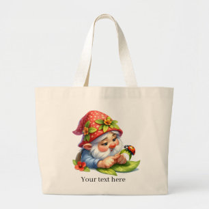 Grand Tote Bag Amateurs de jardinage de gnome mignon Grande