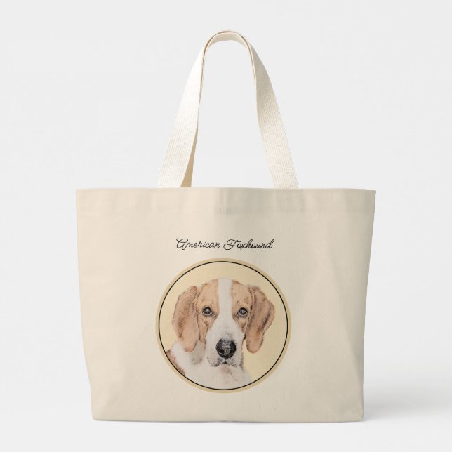 Grand Tote Bag American Foxhound Red Walker mignonne Peinture Chi (Dos)