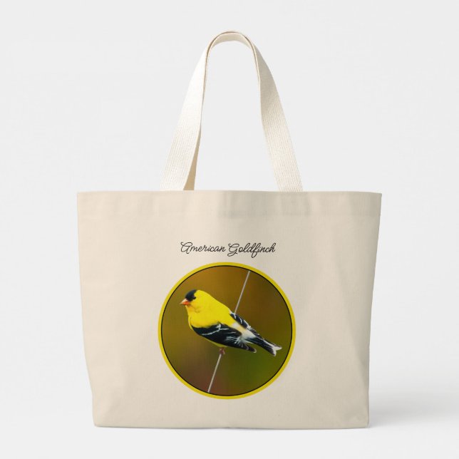 Grand Tote Bag American Goldfinch Songbird Photo originale (Dos)