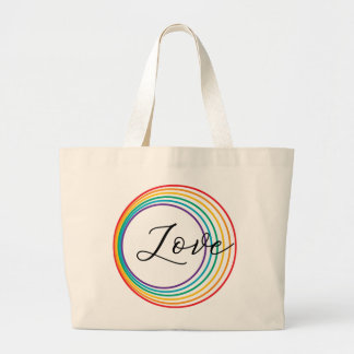 Grand Tote Bag Amour arc-en-ciel