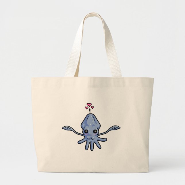 Grand Tote Bag Amour de calmar (Devant)