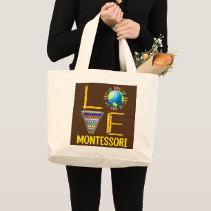 Grand Tote Bag Amour Montessori Enseignant Montessori Éducation R