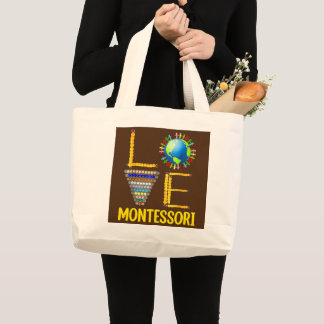 Grand Tote Bag Amour Montessori Enseignant Montessori Éducation R