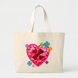 Grand Tote Bag Amoureux des chiens cœur aimant