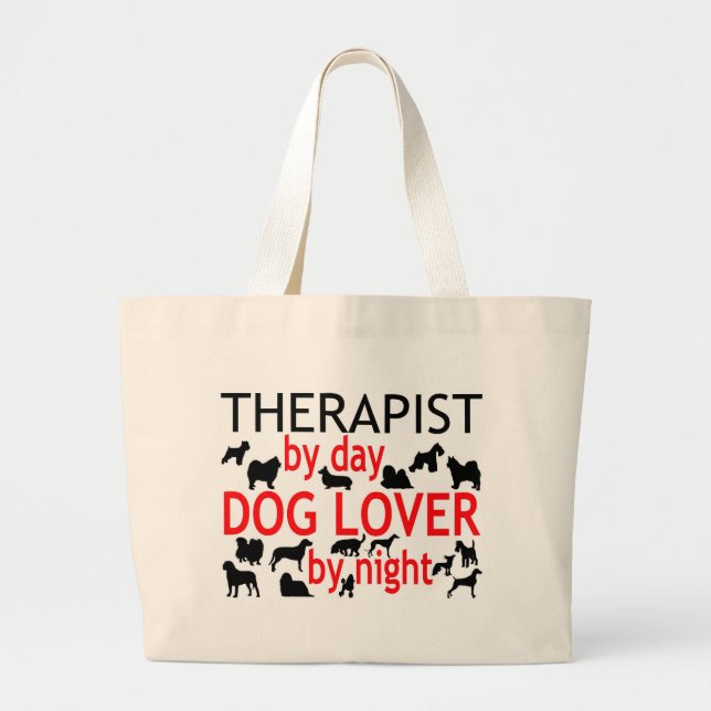 Grand Tote Bag Amoureux des chiens thérapeutique (Devant)