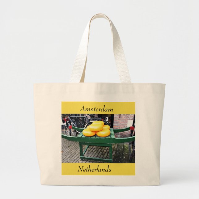 Grand Tote Bag Amsterdam, Pays-Bas, Fromage, Boutique, (Devant)
