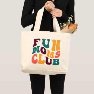 Grand Tote Bag Amusants Moms Club Souvenir Style Rétro Super