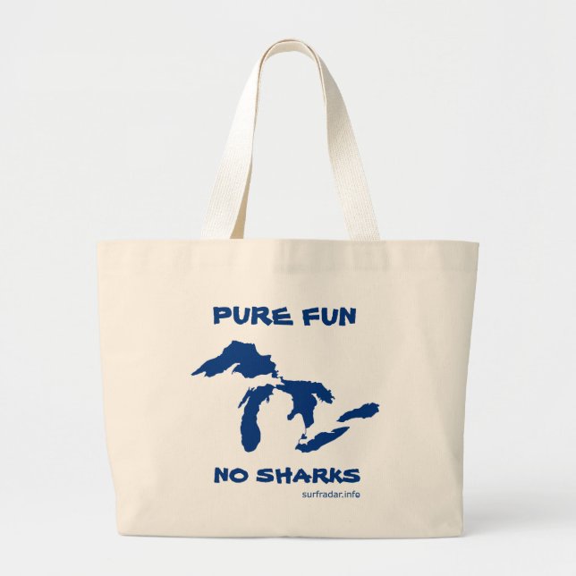 Grand Tote Bag Amusement pur, aucuns requins (Devant)